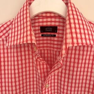 Eton Red & White Checkered Dress Shirt